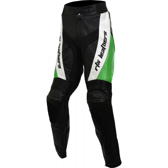 VIOLATOR Green Leather Motorcycle Trouser