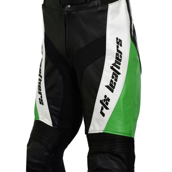 VIOLATOR Green Leather Motorcycle Trouser