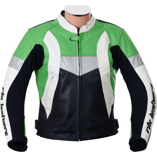 RTX Violator Ninja Green Leather Biker Jacket