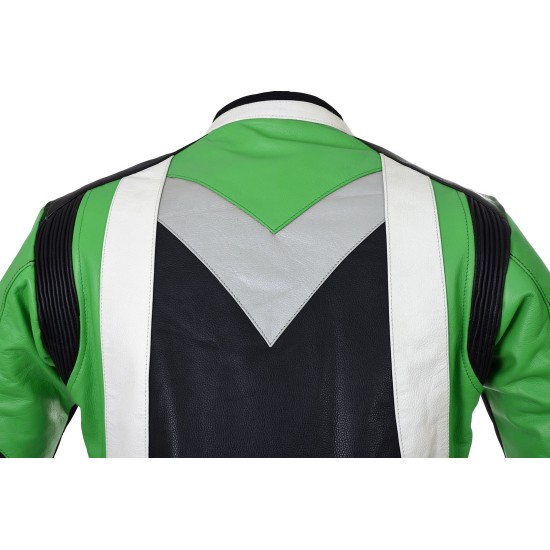 RTX Violator Ninja Green Leather Biker Jacket