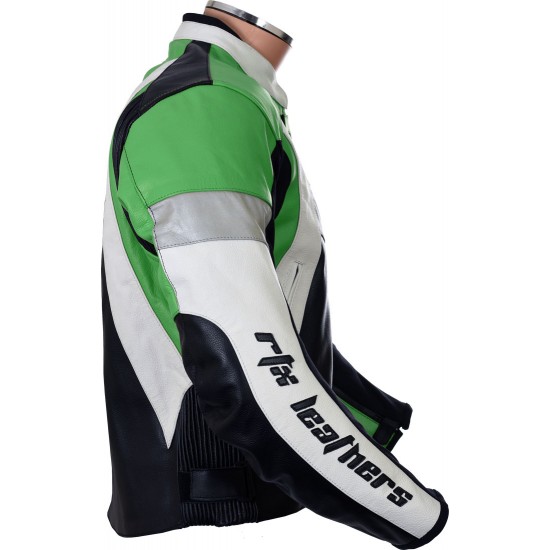 RTX Violator Ninja Green Leather Biker Jacket