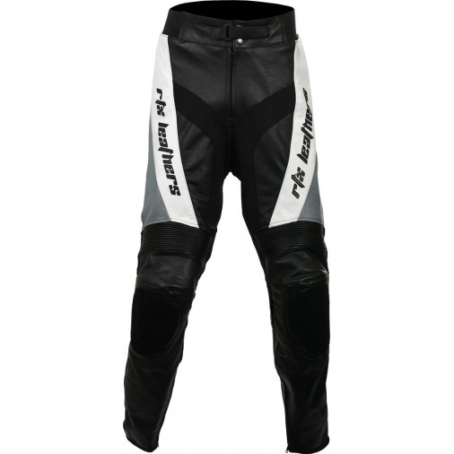 VIOLATOR Grey Leather Motorcycle Trouser