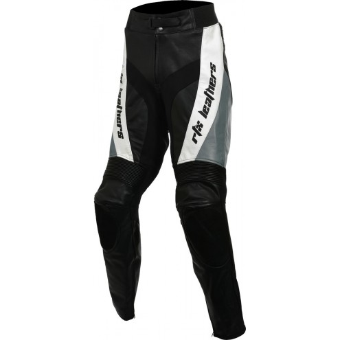 VIOLATOR Grey Leather Motorcycle Trouser
