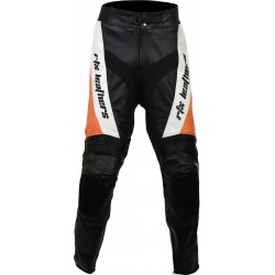 VIOLATOR Orange Leather Motorcycle Trouser