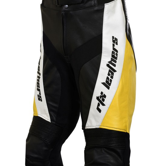 VIOLATOR Yellow Leather Motorcycle Trouser