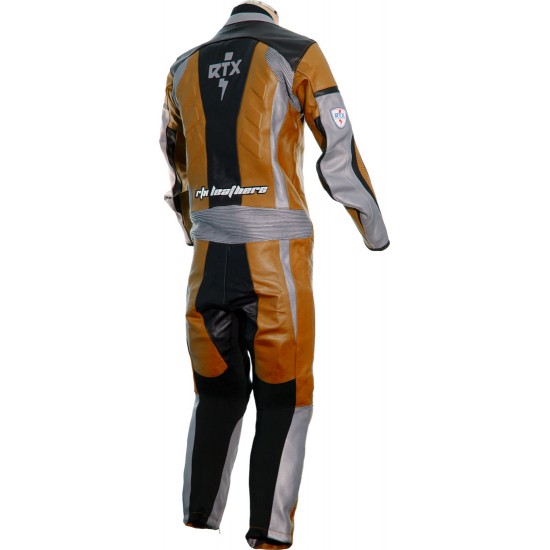 RTX Xtreme Orange One Piece Leather Suit 