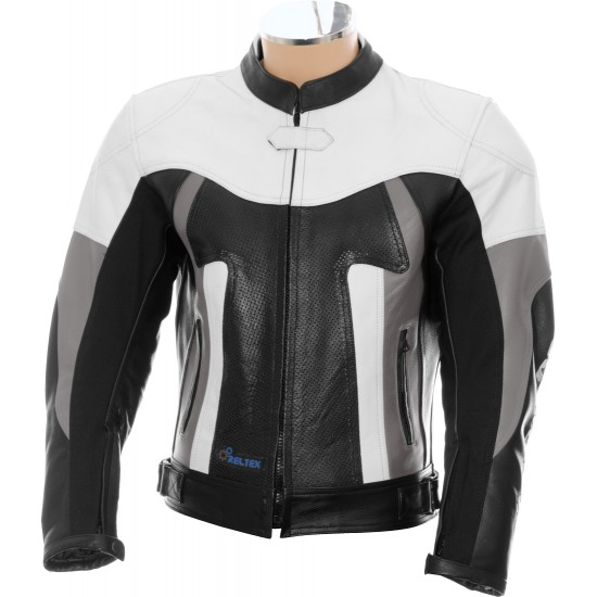 RTX TITAN Grey Motorcycle Leather Jacket