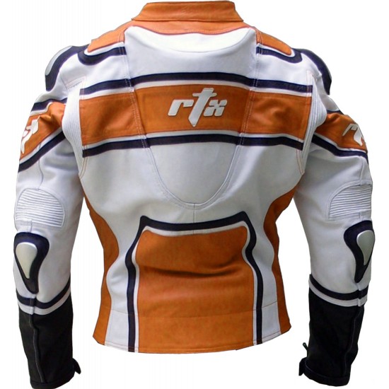 RTX X1 Sports Tourer Orange Leather Biker Jacket