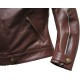 Ladies Brown Leather Biker Jacket