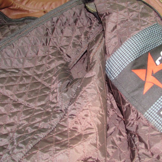 Ladies Brown Leather Biker Jacket