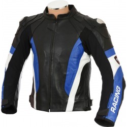 RSV Blue Sports Biker Leather Jacket