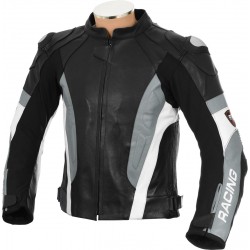 RSV Grey Sports Biker Leather Jacket
