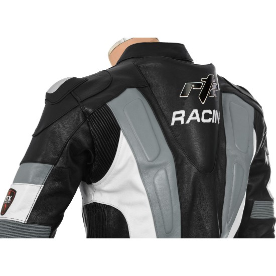 RSV Grey Sports Biker Leather Jacket
