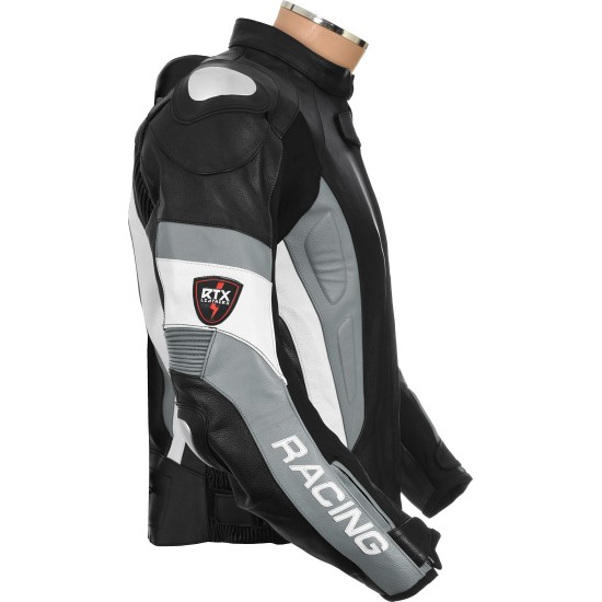 RSV Grey Sports Biker Leather Jacket