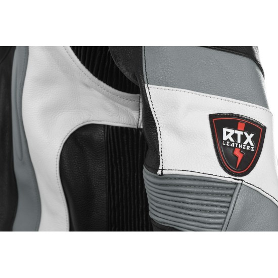 RSV Grey Sports Biker Leather Jacket