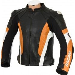 RSV Orange Sports Biker Leather Jacket