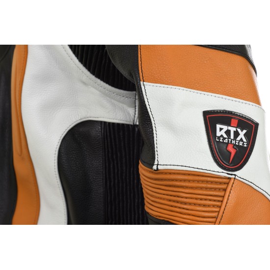 RSV Orange Sports Biker Leather Jacket