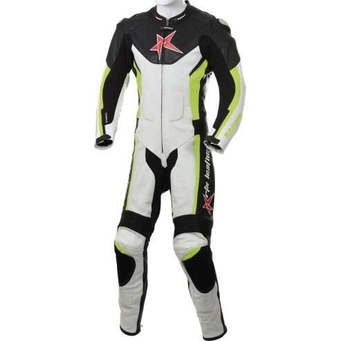 RTX Floro Green Arbiter Sports Biker One Piece Leather Suit RTX Floro Green Arbiter Sports Biker One Piece Leather Suit