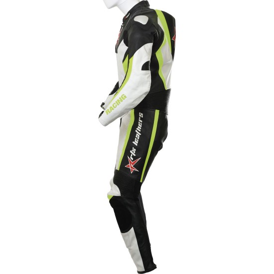 RTX Floro Green Arbiter Sports Biker One Piece Leather Suit