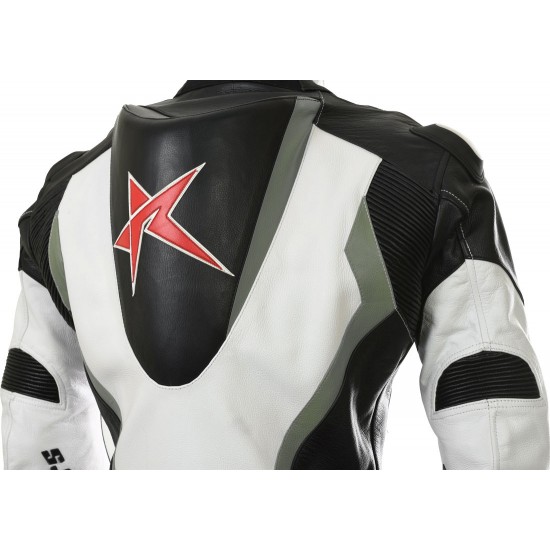 RTX Grey Arbiter Sports Biker One Piece Leather Suit
