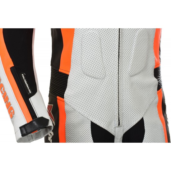 RTX Orange Arbiter Sports Biker One Piece Leather Suit