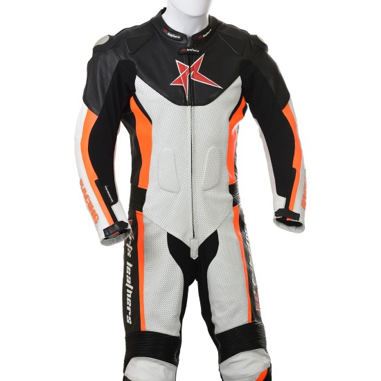 RTX Orange Arbiter Sports Biker One Piece Leather Suit