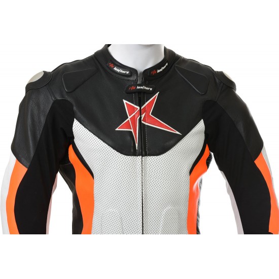 RTX Orange Arbiter Sports Biker One Piece Leather Suit