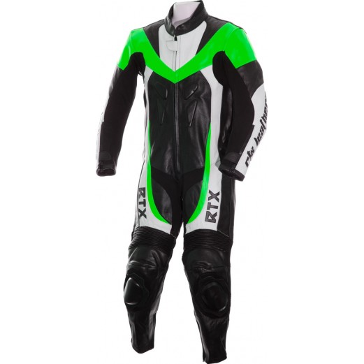 RTX F1 Junior Kids Racing Green Biker Leathers