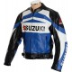 Suzuki GSXR Blue Leather Motorcycle Suit
