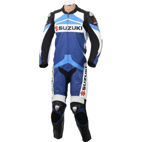 Suzuki GSXR Blue Leather Motorcycle Suit Suzuki GSXR Blue Leather Motorcycle Suit