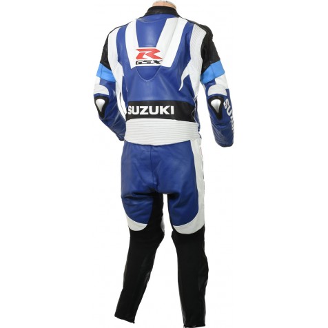 Suzuki GSXR Blue Leather Motorcycle Suit Suzuki GSXR Blue Leather Motorcycle Suit