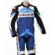 Suzuki GSXR Blue Leather Motorcycle Suit