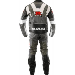 Suzuki GSXR GREY Leather Motorcycle Suit Suzuki GSXR GREY Leather Motorcycle Suit