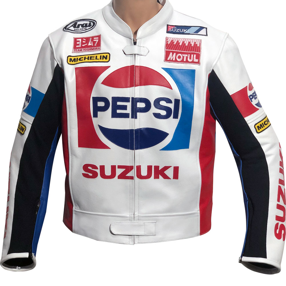 Kevin Schwantz Pepsi Sports Replica Leather Biker Jacket