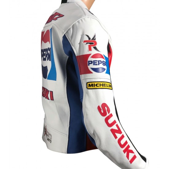 Kevin Schwantz Pepsi Sports Replica Leather Biker Jacket