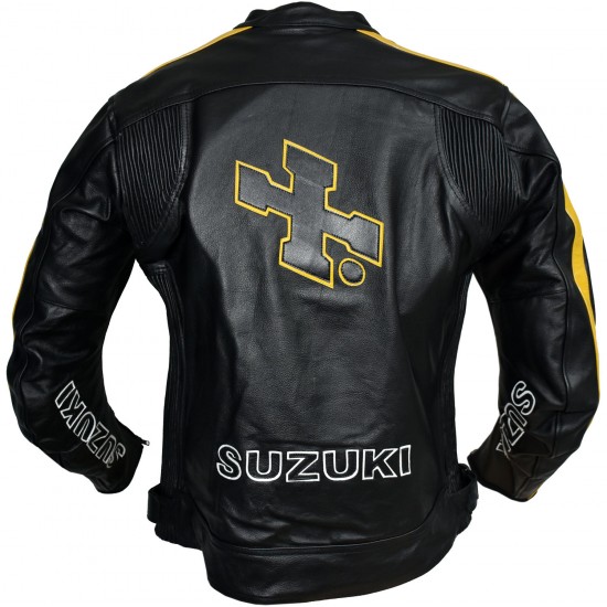 Special Edition RIZLA Black Suzuki Full Leather Motorbike Jacket