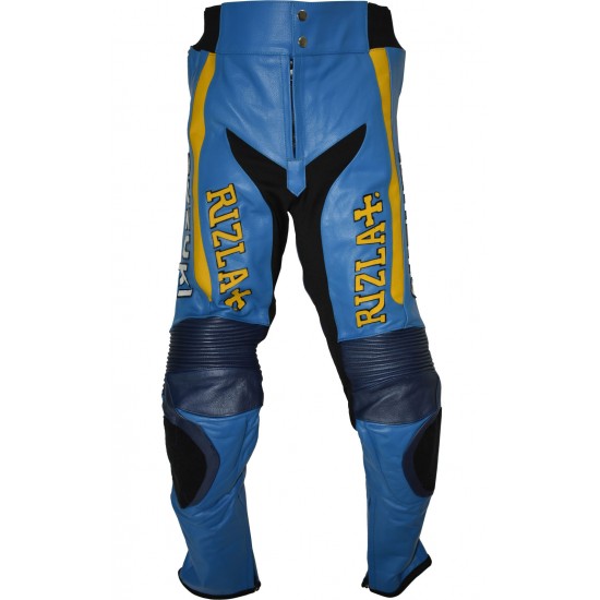 RIZLA Blue Suzuki Replica Genuine Leather Trouser Pant