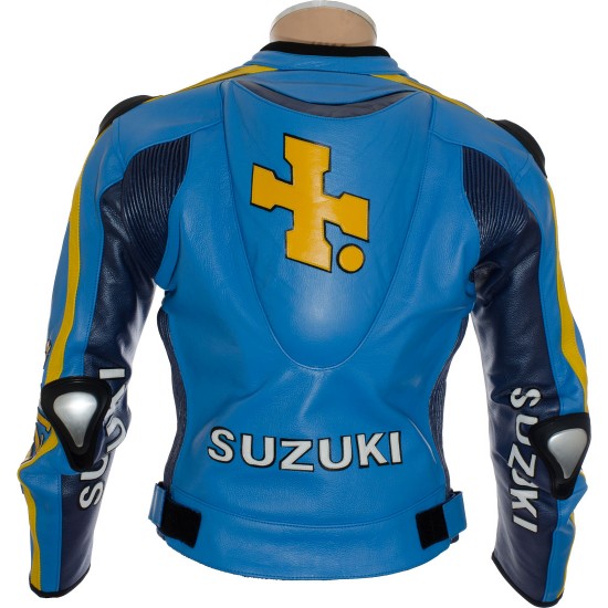 RIZLA Blue Suzuki CE Armoured Motorbike Leather Jacket RIZLA Blue Suzuki CE Armoured Motorbike Leather Jacket