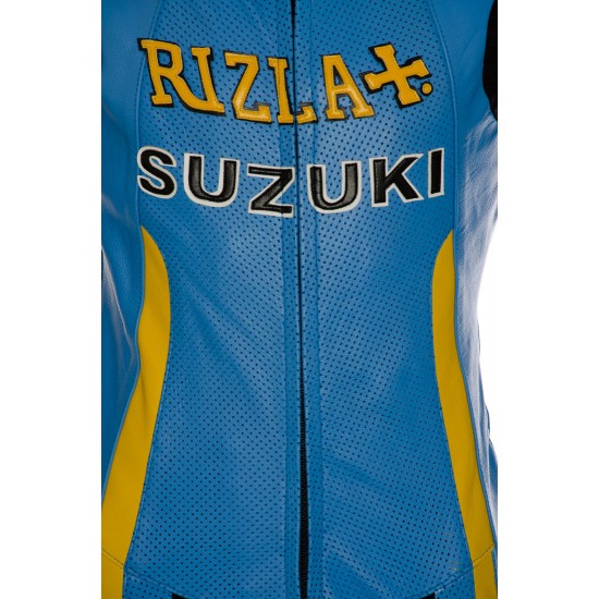 RIZLA Blue Suzuki Biker Leathers