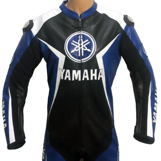 Yamaha Super Sport Blue & Black Motorbike Leather Suit