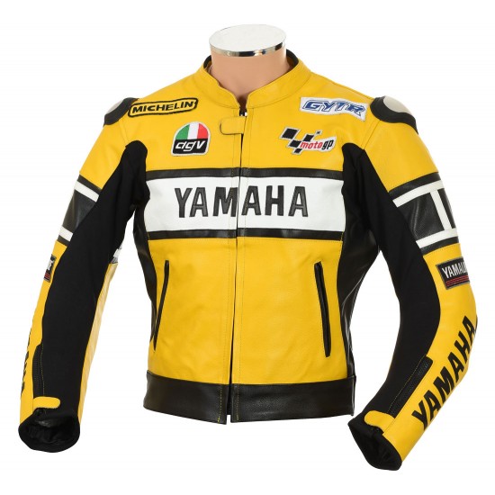 Yamaha Rossi 46 Yellow R1 & R6 Biker Leather Jacket 