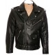 All American Mod Biker Classic Black Leather Jacket