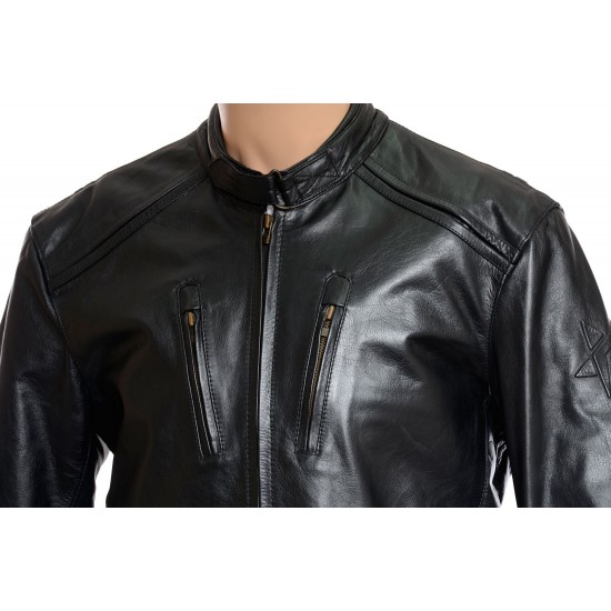 RTX English Cafe Racer Leather Biker Jacket RTX English Cafe Racer Leather Biker Jacket