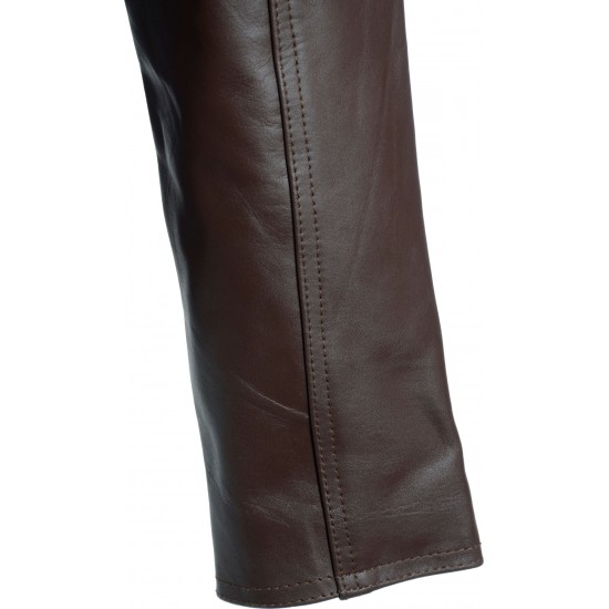 Rogue Drifter Brown Leather Biker Jacket