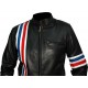 Easy Rider Peter Fonda American Flag Back Classic Genuine Leather Jacket