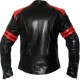 FIGHT CLUB Black & Red Leather Biker Jacket FIGHT CLUB Black & Red Leather Biker Jacket