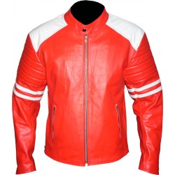 FIGHT CLUB Original Red Leather Biker Jacket