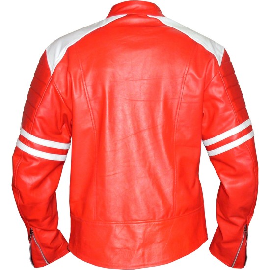 FIGHT CLUB Original Red Leather Biker Jacket FIGHT CLUB Original Red Leather Biker Jacket