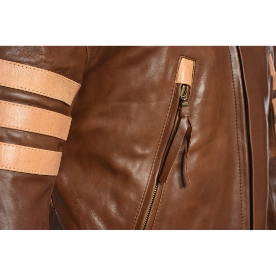 LOGAN Wolverine XMEN Brown Leather Jacket LOGAN Wolverine XMEN Brown Leather Jacket