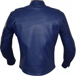 Steve McQueen Royal Blue Firestone Le-Man Genuine Soft Leather Jacket Steve McQueen Royal Blue Firestone Le-Man Genuine Soft Leather Jacket